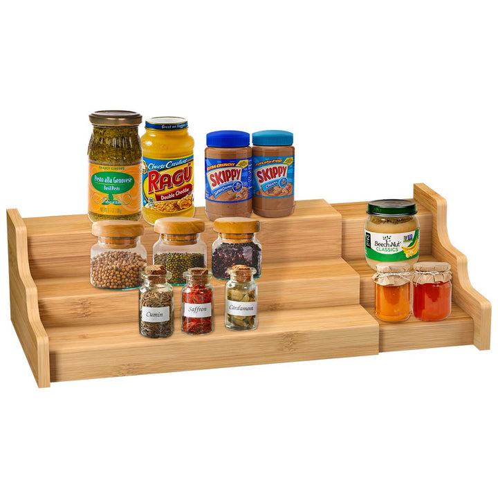 3 Tier Bamboo Wooden Expandable Spice Rack